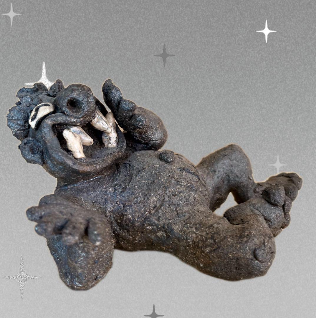 東大寺別当 清水公照作　泥仏一対　２体セット　アート作品　どろぼとけ