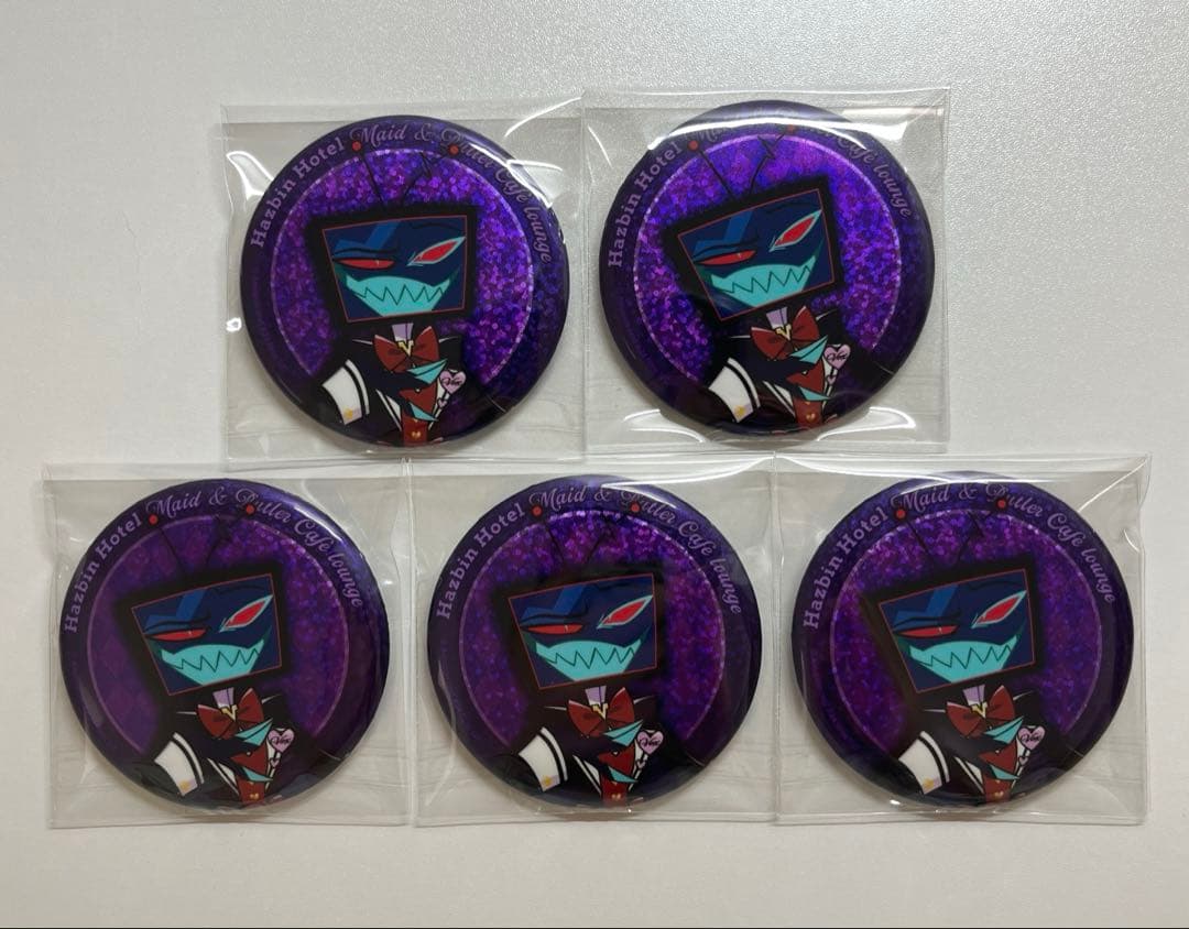 ハズビンホテル　ヴォックス　アニカフェ　グリッター缶バッジA 5点