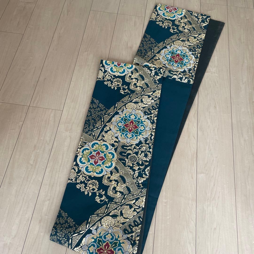 豪華！袋帯　正絹　ゴールド刺繍　リバーシブル