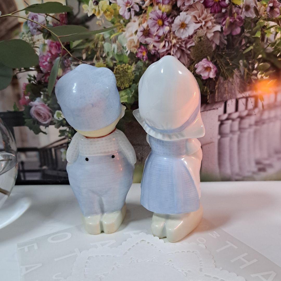 リンドナー可愛い陶器の男の子と女の子の人形セット 約15cm