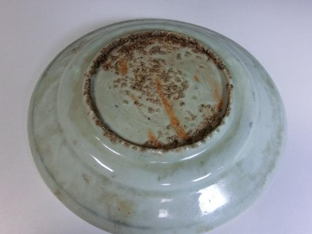 皿■中国明王朝期 花唐草 砂高台 鳳凰芙蓉文様 呉須染付皿 砂高台 古玩 唐物■