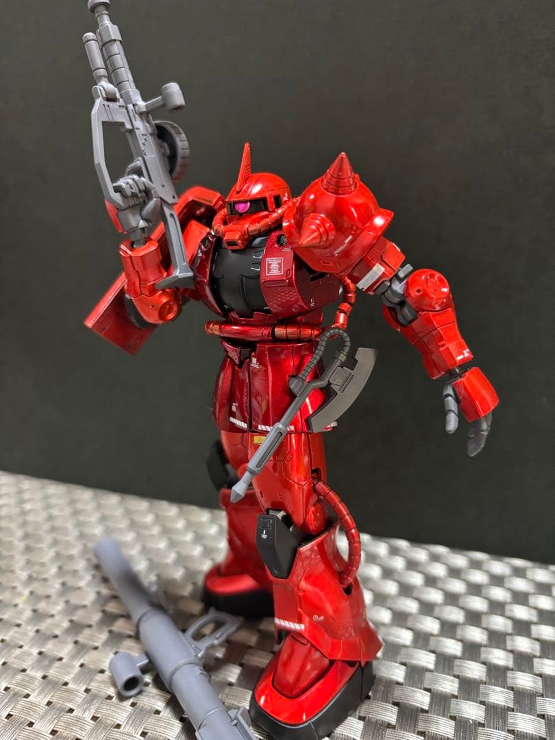 ま*お様 1/144 シャア専用ザク＆シナンジュ　キャンディ塗装完成品