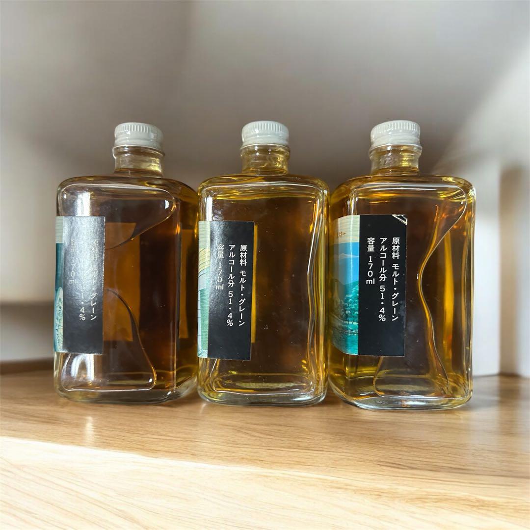 希少ニッカ仙台工場 樽出し51度ウィスキー宮城峡蒸溜所限定ボトル3デザインセット