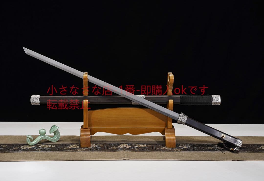 黒檀金断念唐横刀天梯紋 古兵器 武具 刀装具 日本刀 模造刀 居合刀