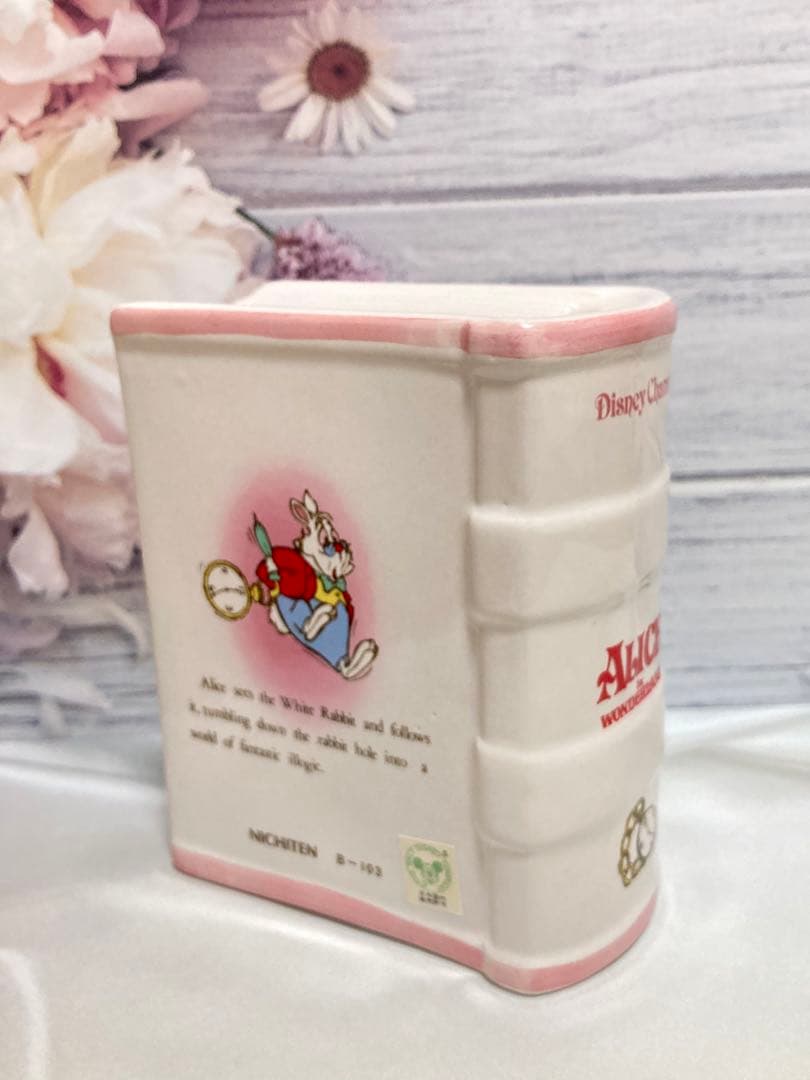 ディズニー　不思議の国のアリス　アンティーク　貯金箱　陶器