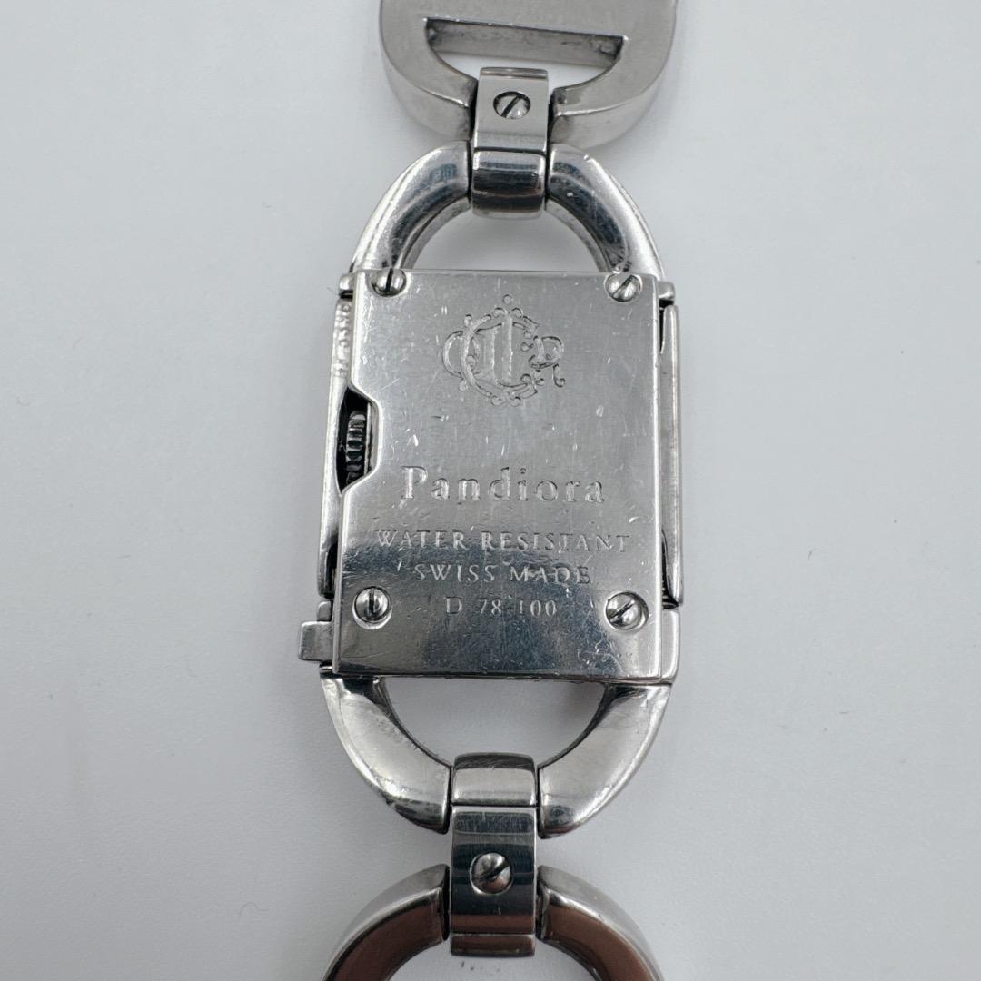 【美品】 DIOR パンディオラ スクエア CDロゴブレス シルバー 腕時計
