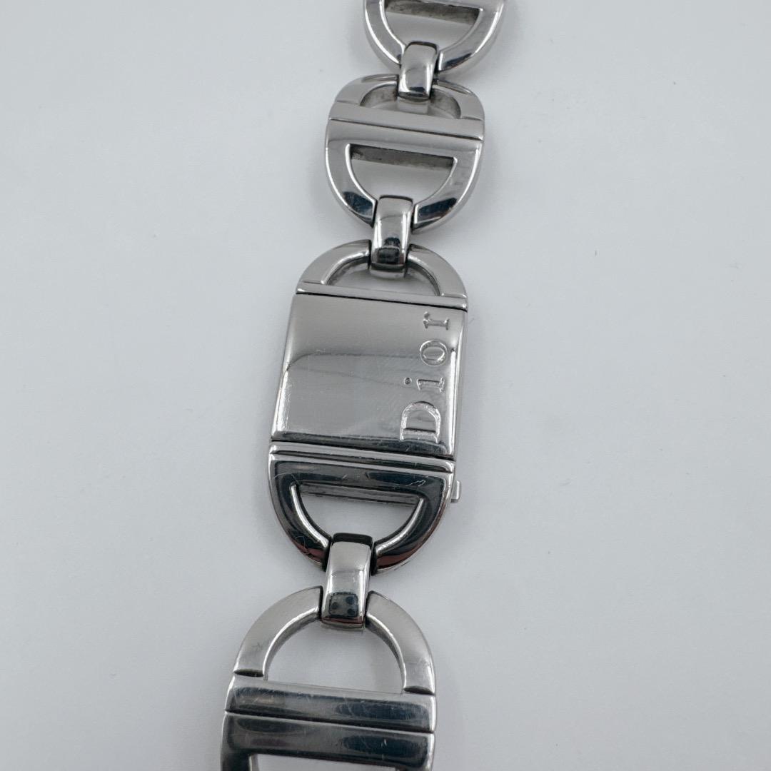 【美品】 DIOR パンディオラ スクエア CDロゴブレス シルバー 腕時計