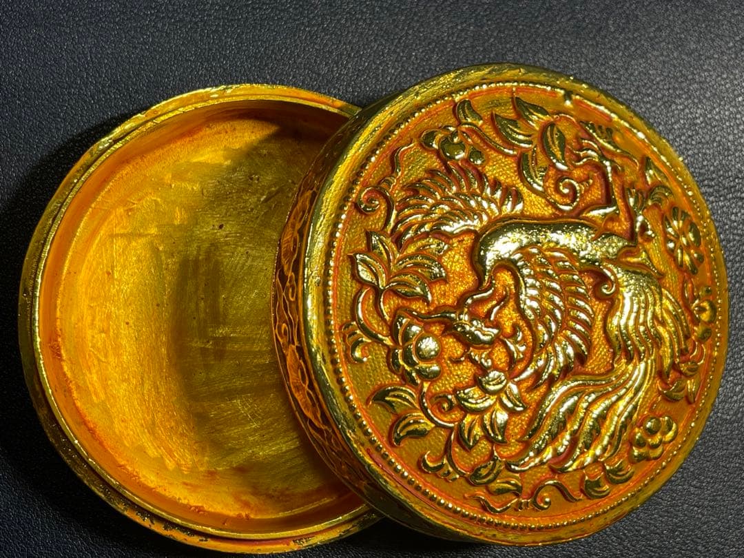 中国骨董品　古美術品　乾隆年製銘　鳳凰図案化粧箱　古賞物　時代物　希少レア