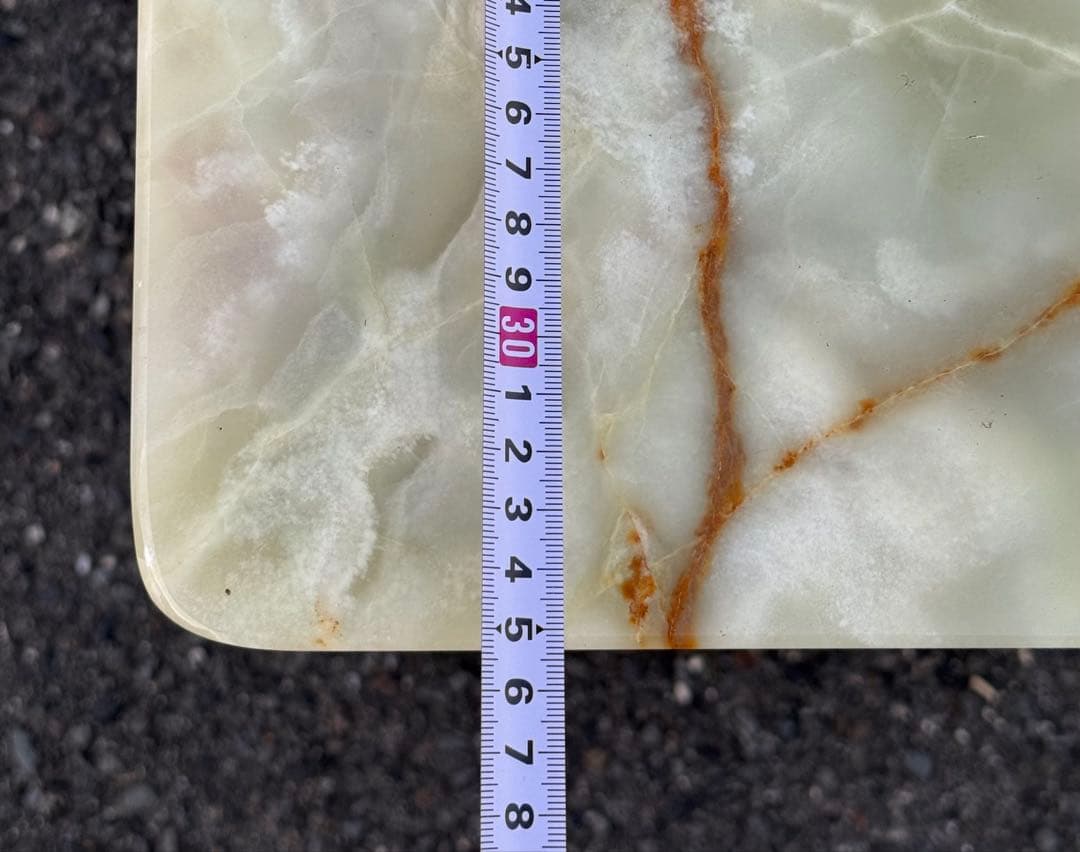 ①高72cm♪ 天然石 大理石 グリーンオニキス 飾り台 オブジェ