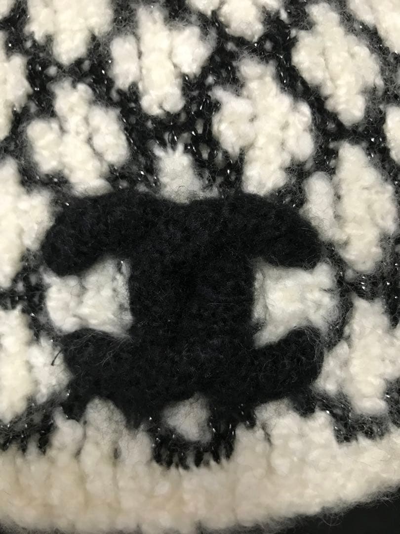 美品　シャネル　CHANEL カシミヤ　ニット帽　ココ