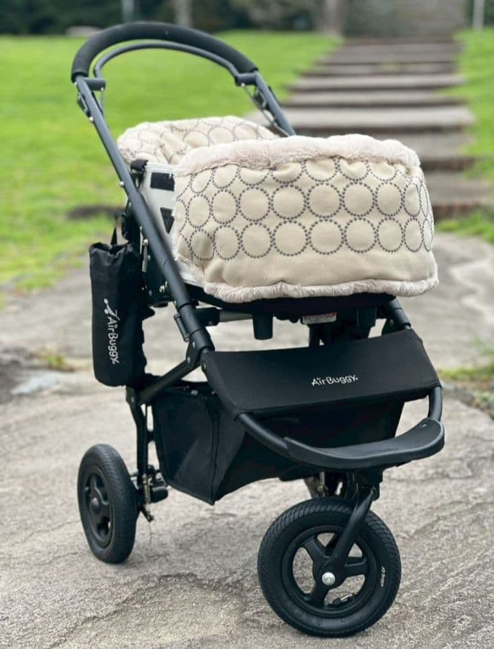 ❤３点セット❤ペットカートコンフォーター＆ライナー＆ピロー　エクリュ✕グレー