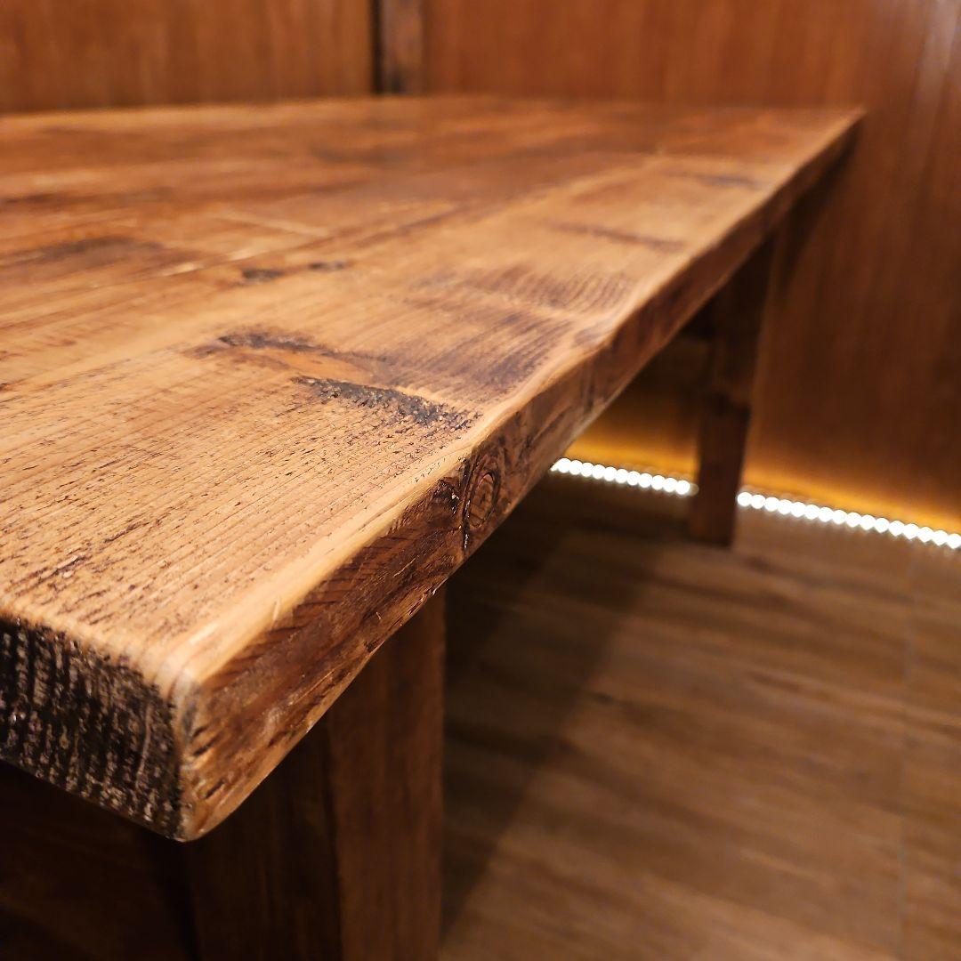 足場板テーブル 男前 天然木無垢材 ヴィンテージ加工 高めのテーブル