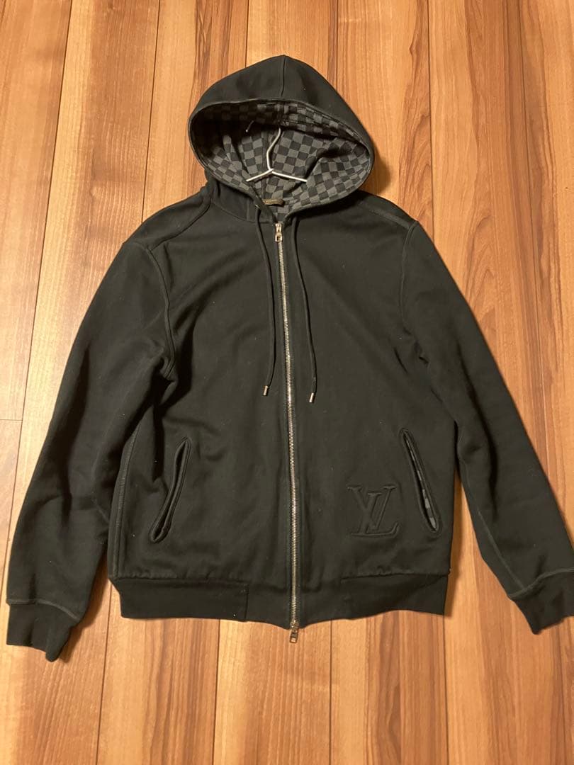 Louis Vuitton ルイヴィトン　ブラックパーカースウェットダミエS