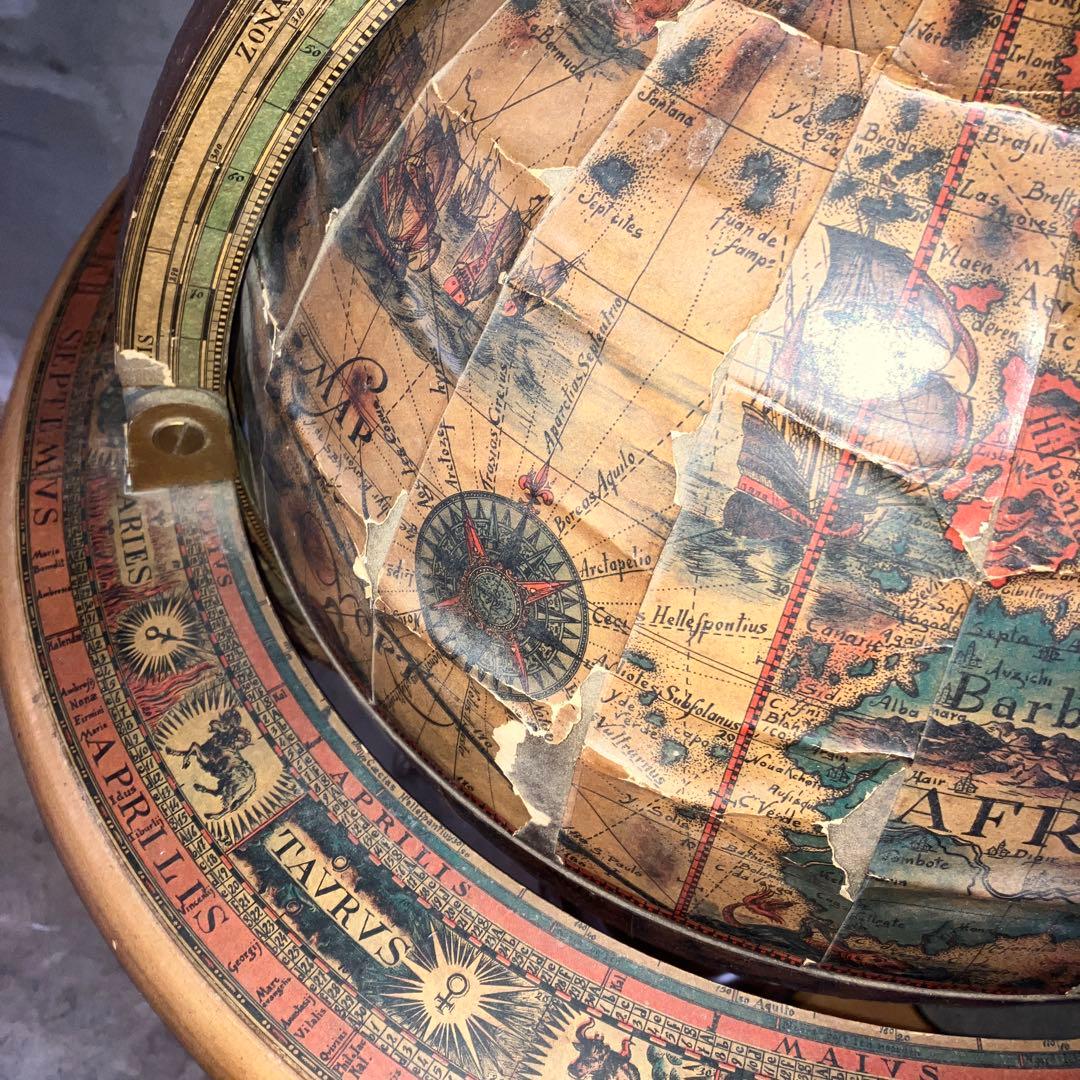 アンティーク イタリア製 地球儀 バーキャビネット ワイン セラー キャスター付