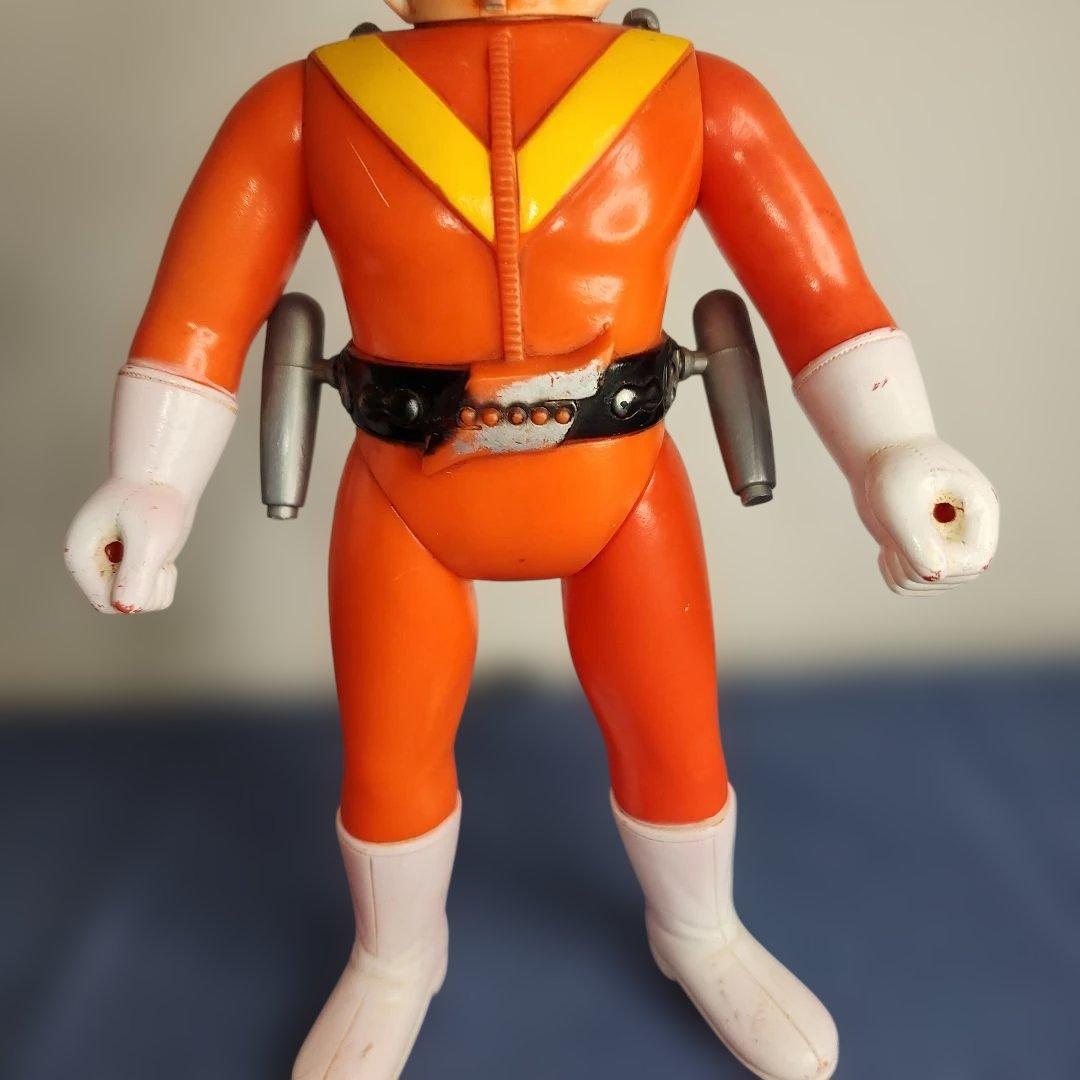 アカレンジャー　面取れ　ソフビ　面　武器　マントなし　レア　約22センチ