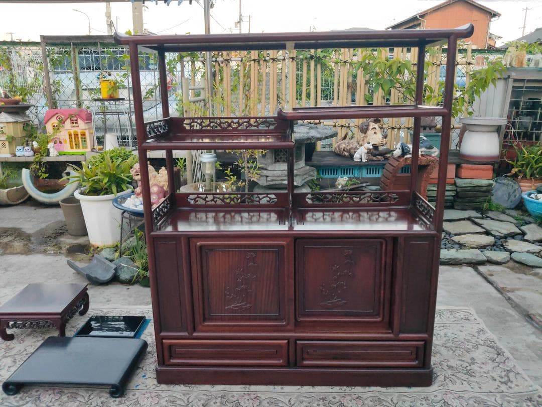 Japanese Modern Furniture☆茶箪笥☆飾り棚☆透かし彫り