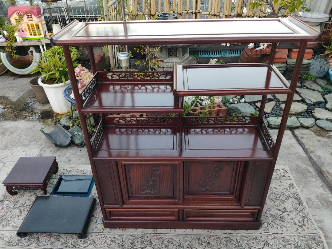 Japanese Modern Furniture☆茶箪笥☆飾り棚☆透かし彫り