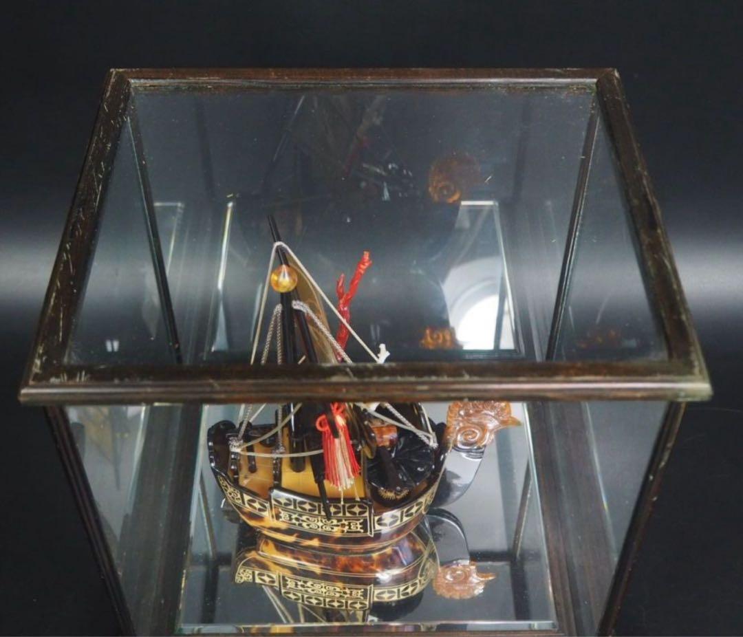 送料無料　本鼈甲宝船　赤血珊瑚・白珊瑚付　本物保証　時代物