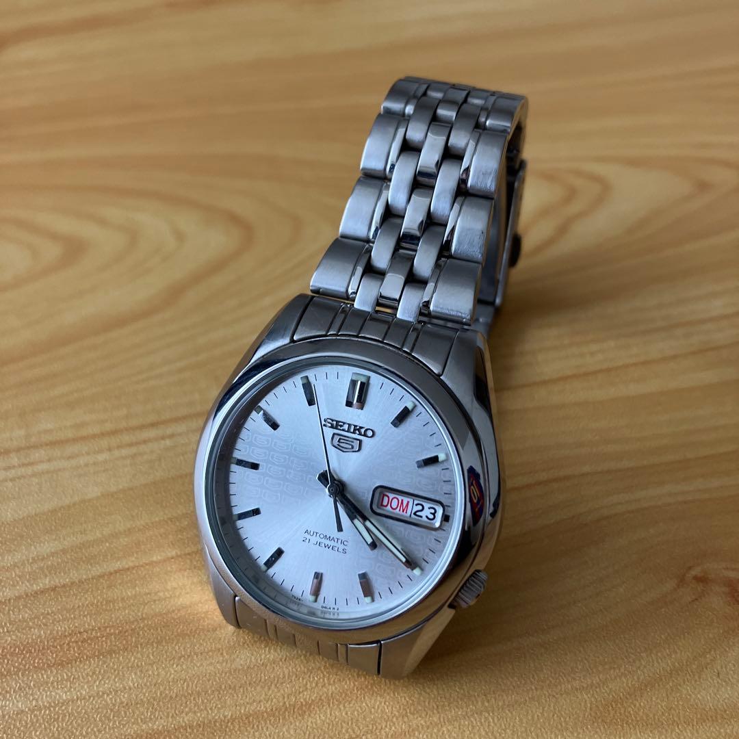 SEIKO 腕時計 セイコー5 メンズ白バックスケルトン自動巻き