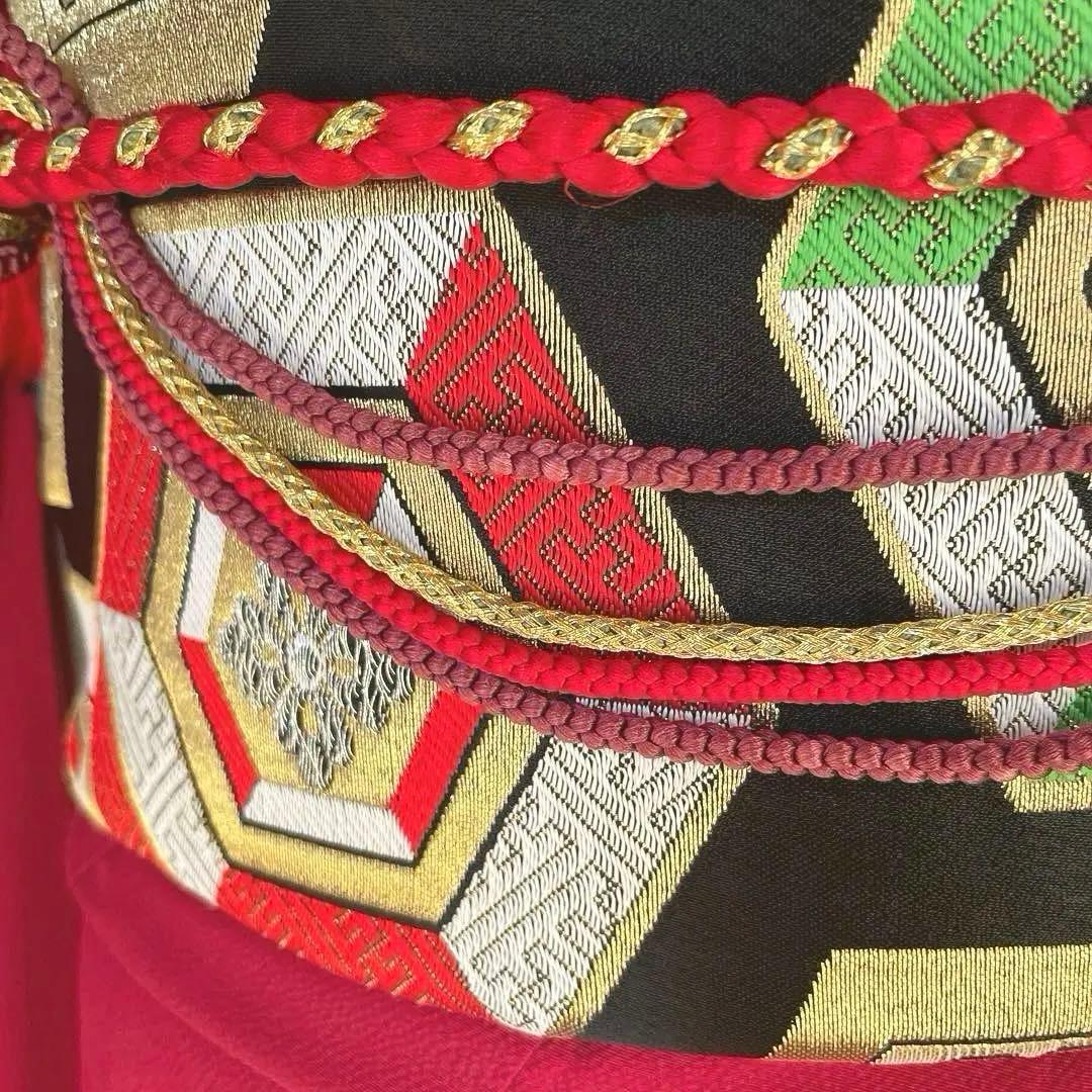 振袖フルセット　高身長　紅型　手描き友禅　成人式振袖　振袖　裄丈71 赤