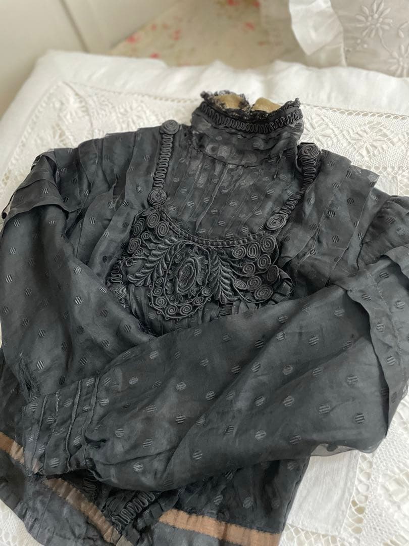 ♡ヴィクトリア朝 シルク ボディス♡フランスアンティークブラウス