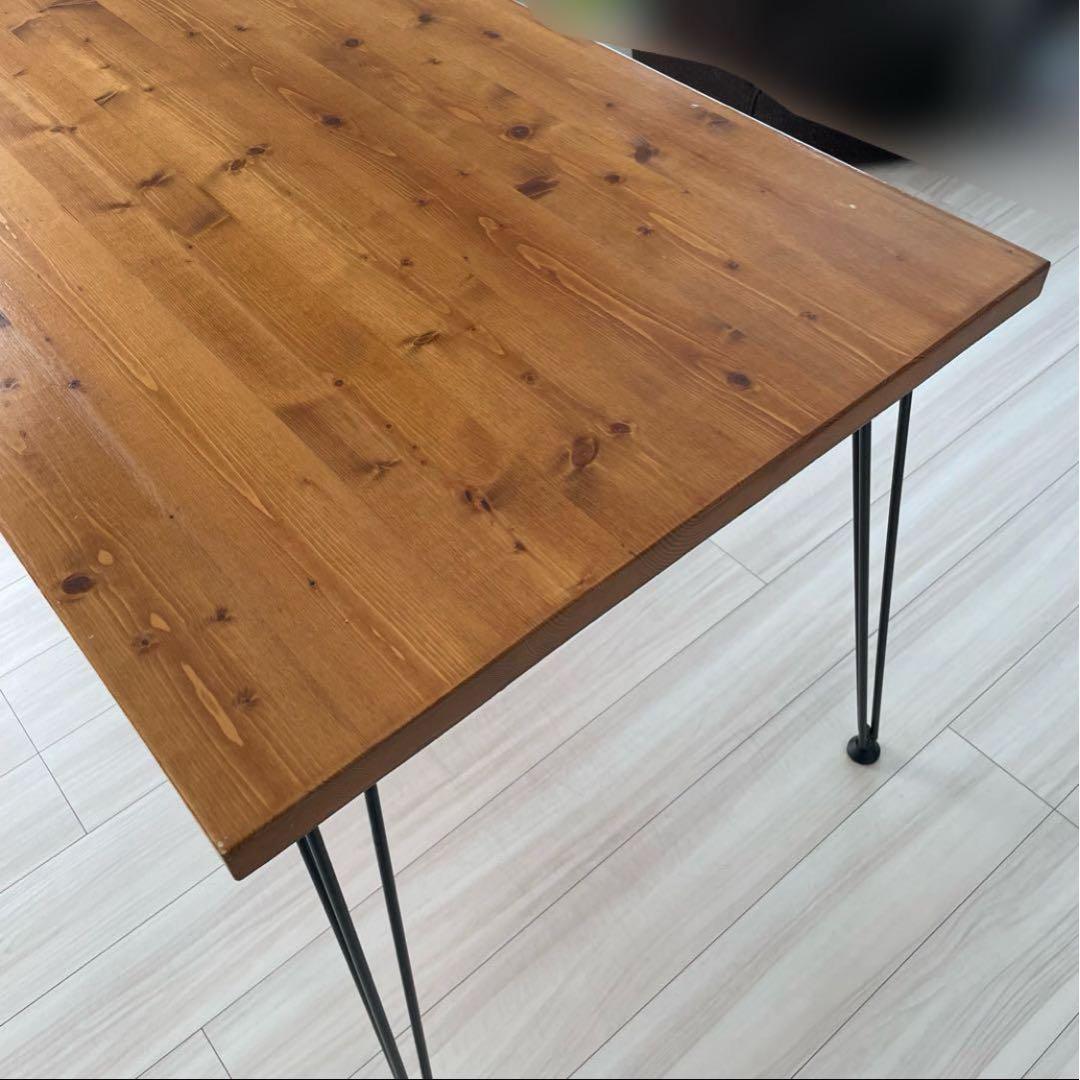 ダイニングテーブル　無垢材　天然木　ヴィンテージ　アイアン