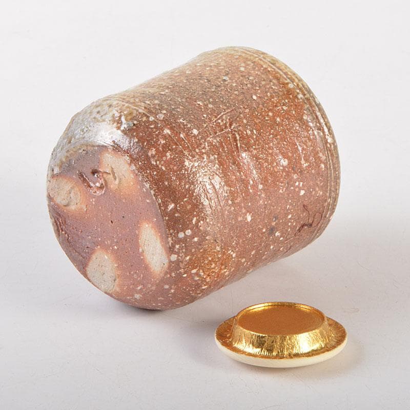 茶道具　信楽焼　高橋楽斎造　信楽茶入　仕覆付　共箱　V　6855