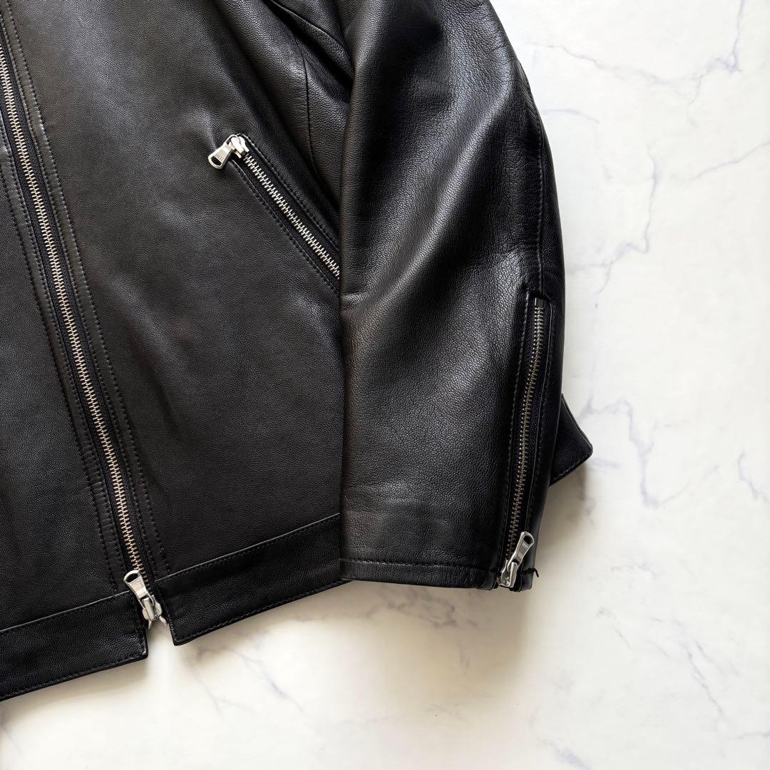 フリークスストア 山羊革 ゴートレザー シングルライダースジャケット 黒 XL