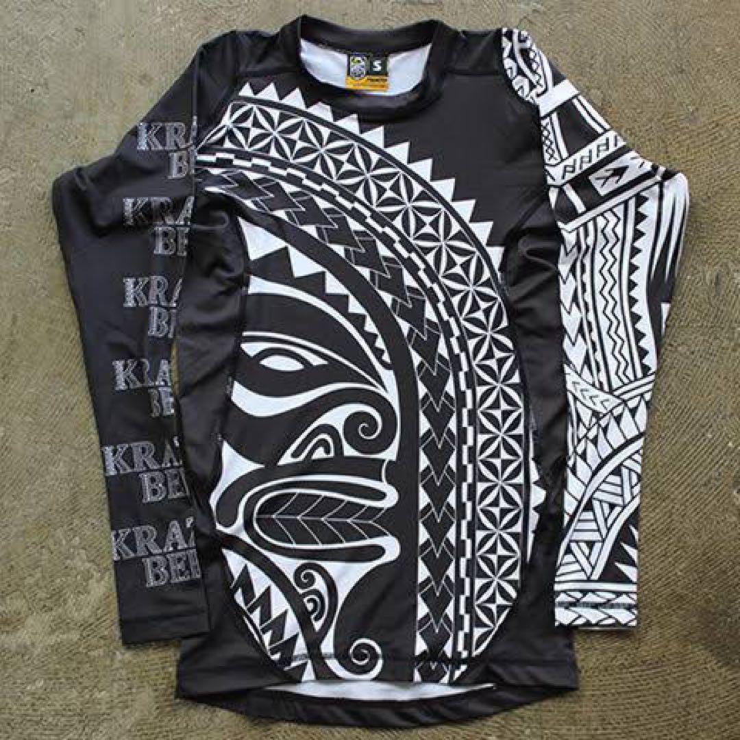 KRAZY BEE トライバルデザイン 長袖カットソー Lクレイジービー格闘技