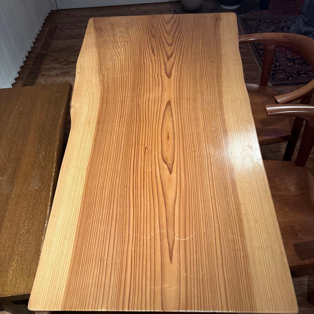 杉　一枚板　テーブル　ダイニングテーブル　脚付きません