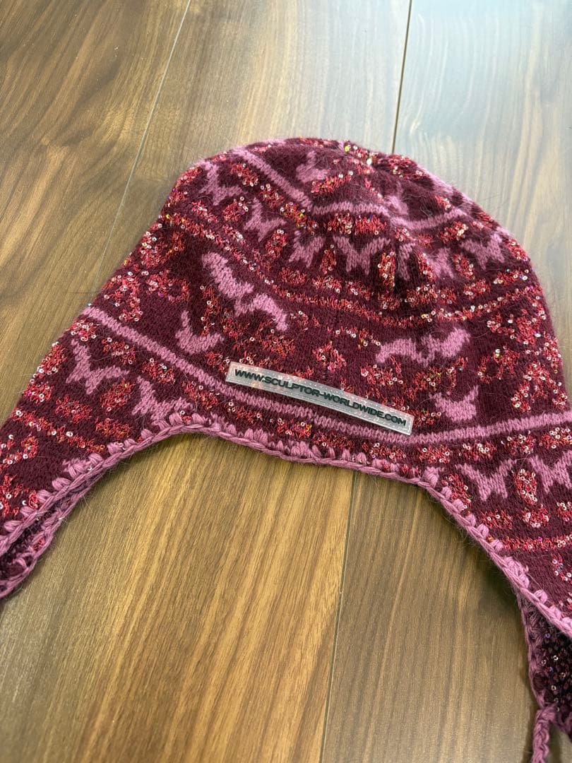 完売 SCULPTOR Sequin Nordic Earflap Beanie