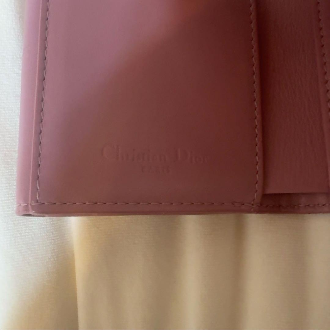 Dior 三つ折り財布 ピンク ロータスウォレット