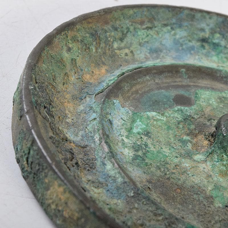 中国　古銅青銅　銅鏡　古鏡　紙鎮　文鎮　時代箱　M　R9328