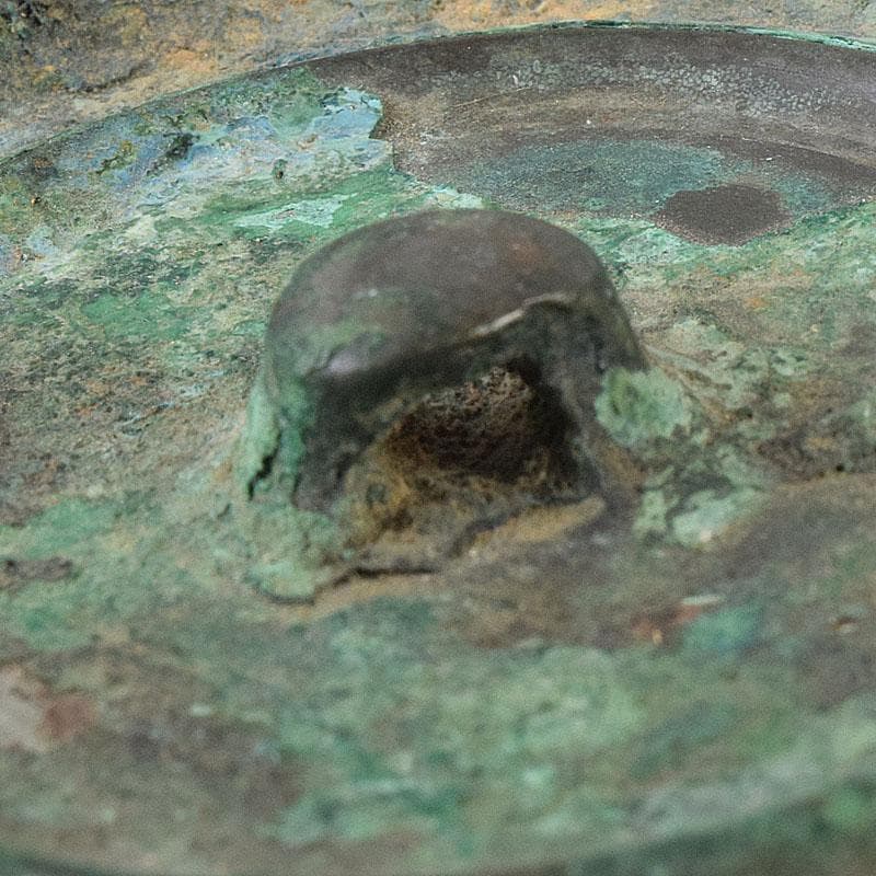 中国　古銅青銅　銅鏡　古鏡　紙鎮　文鎮　時代箱　M　R9328