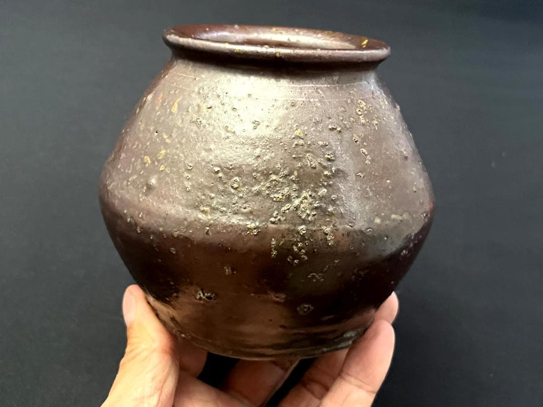 花瓶■寅第一日七拾一番 島物うずくまる 掛花入 古い掛け花入れ 時代物 骨董品■