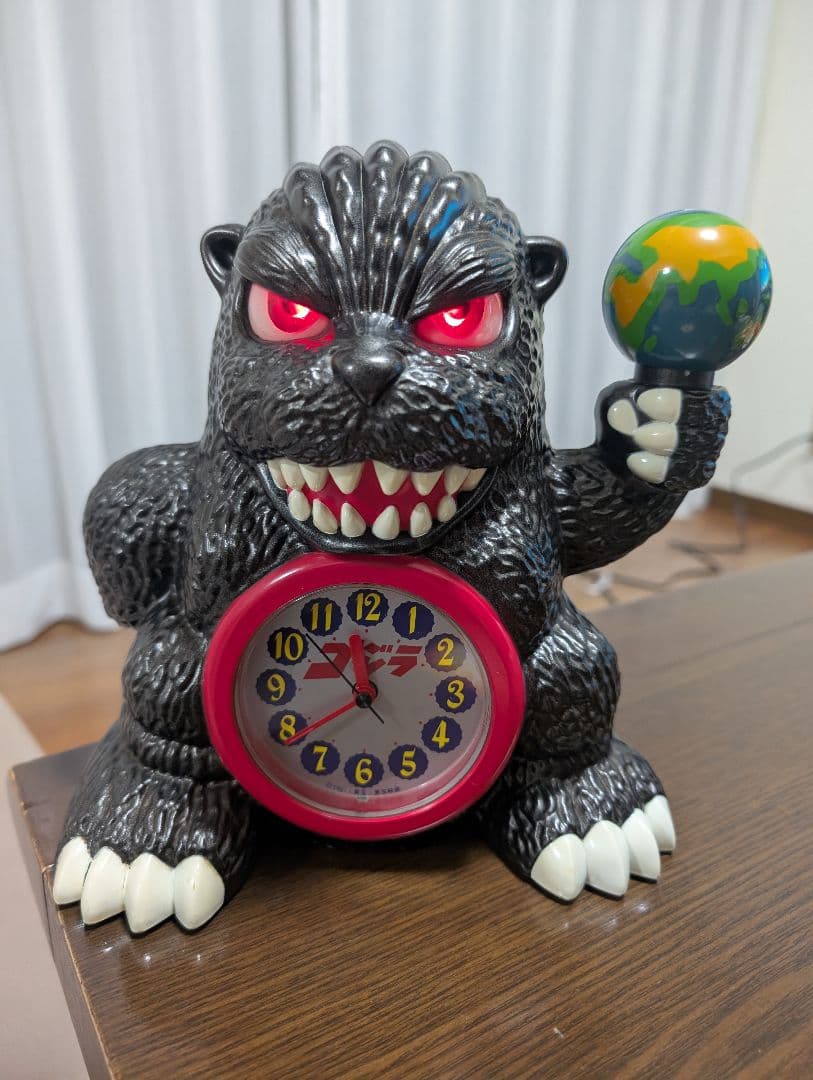 【動作確認済】ゴジラ目覚まし時計 レトロ