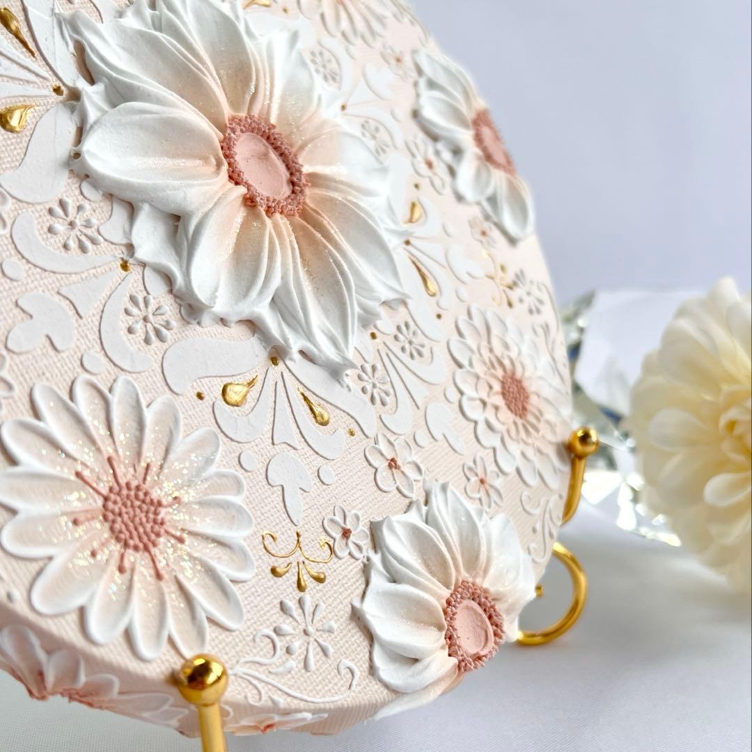 melia テクスチャーアート　花の絵　絵画　インテリアアート　花　立体　絵