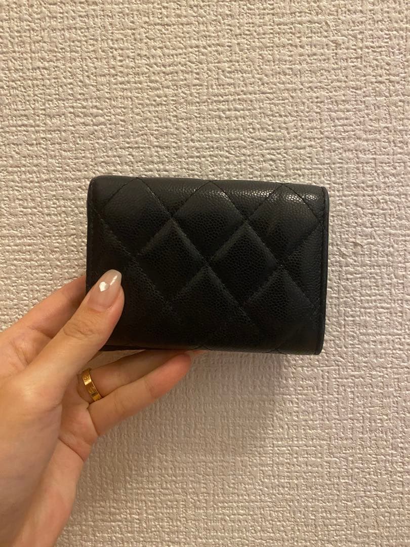 CHANEL シャネル マトラッセ スモールフラップ ウォレット ブラック