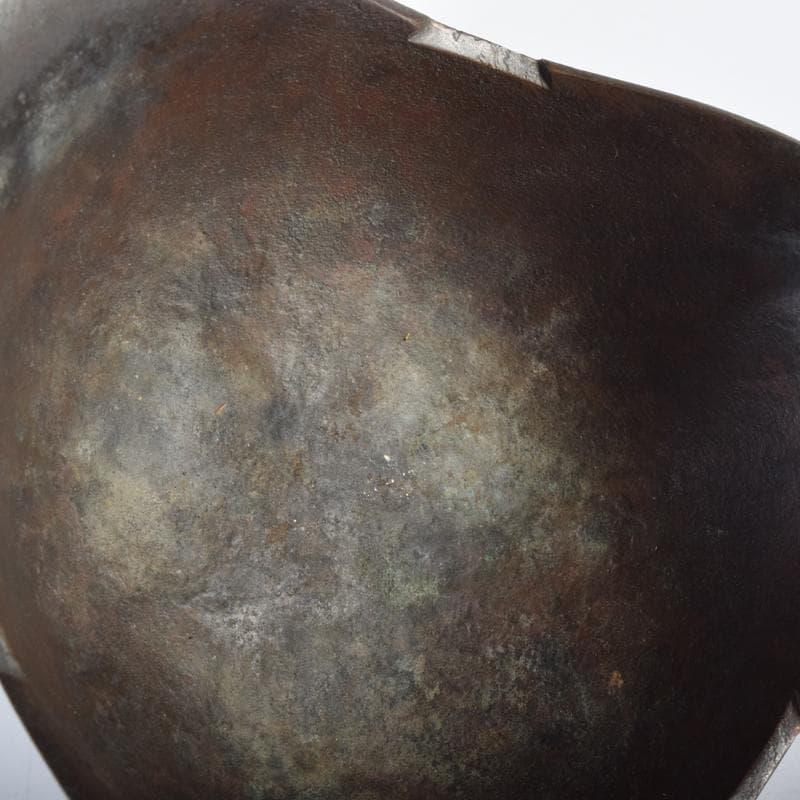 西村純一作　青銅　七宝飾り　灰落　灰皿　共箱　N　6968