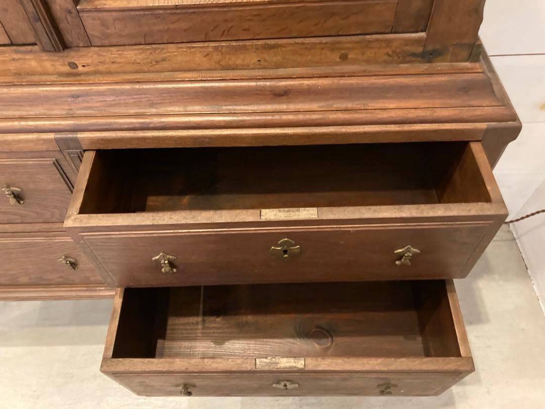 希少デンマークアンティーク家具飾り棚キャビネット薄型ご購入前コメント必須