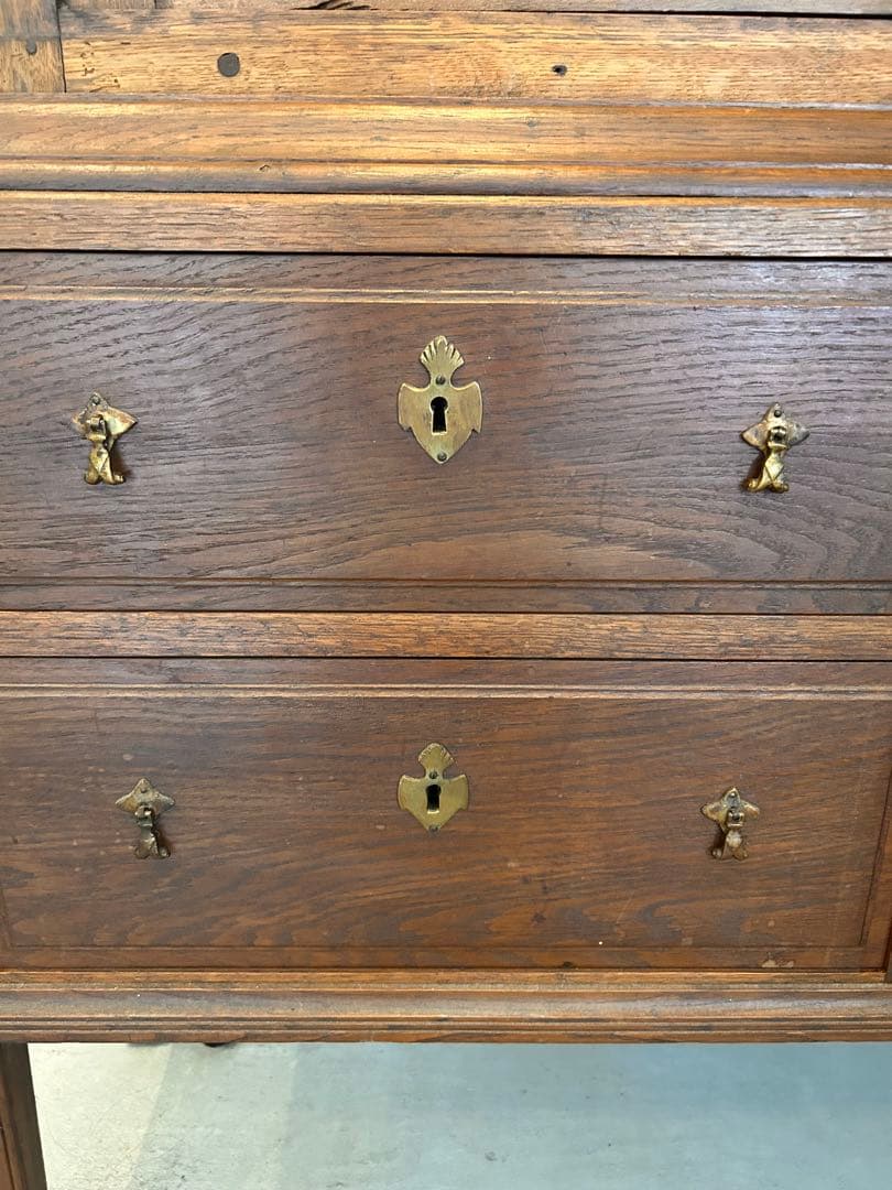 希少デンマークアンティーク家具飾り棚キャビネット薄型ご購入前コメント必須