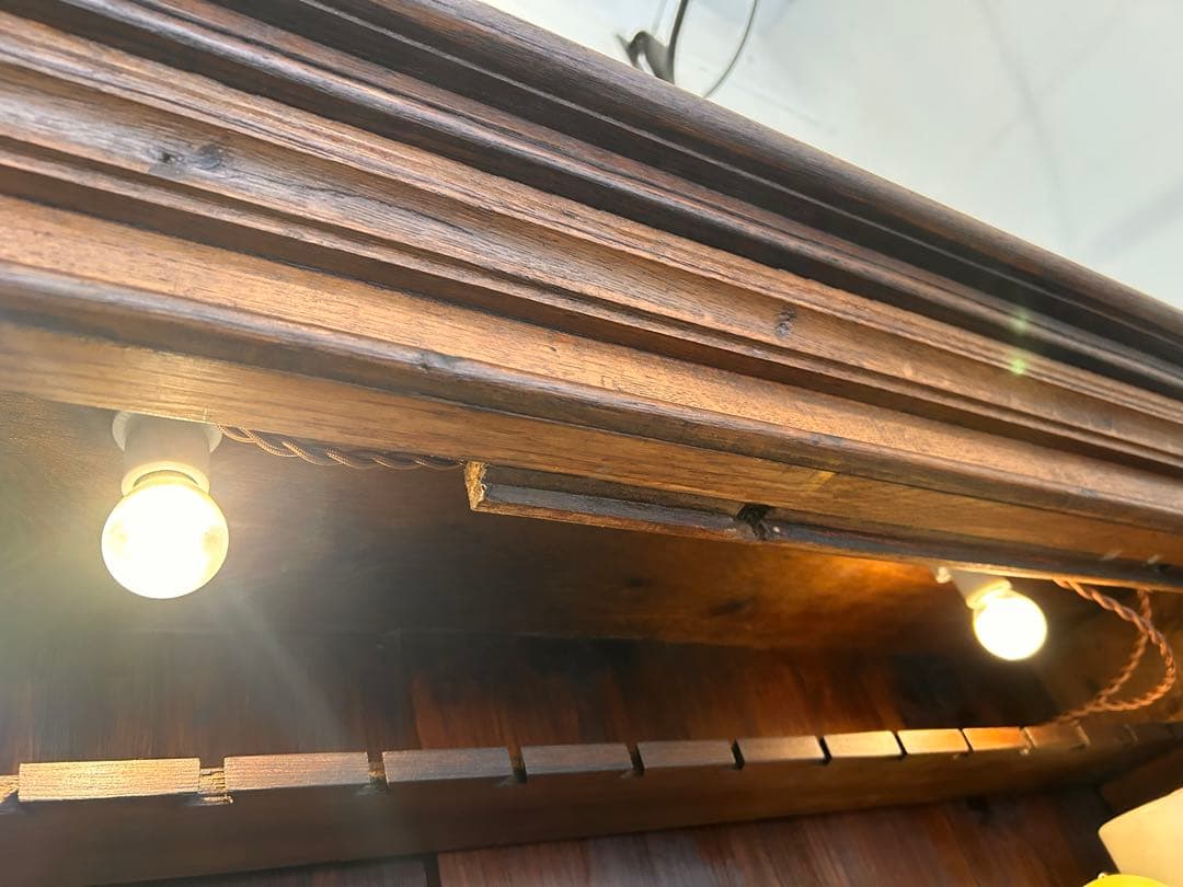 希少デンマークアンティーク家具飾り棚キャビネット薄型ご購入前コメント必須