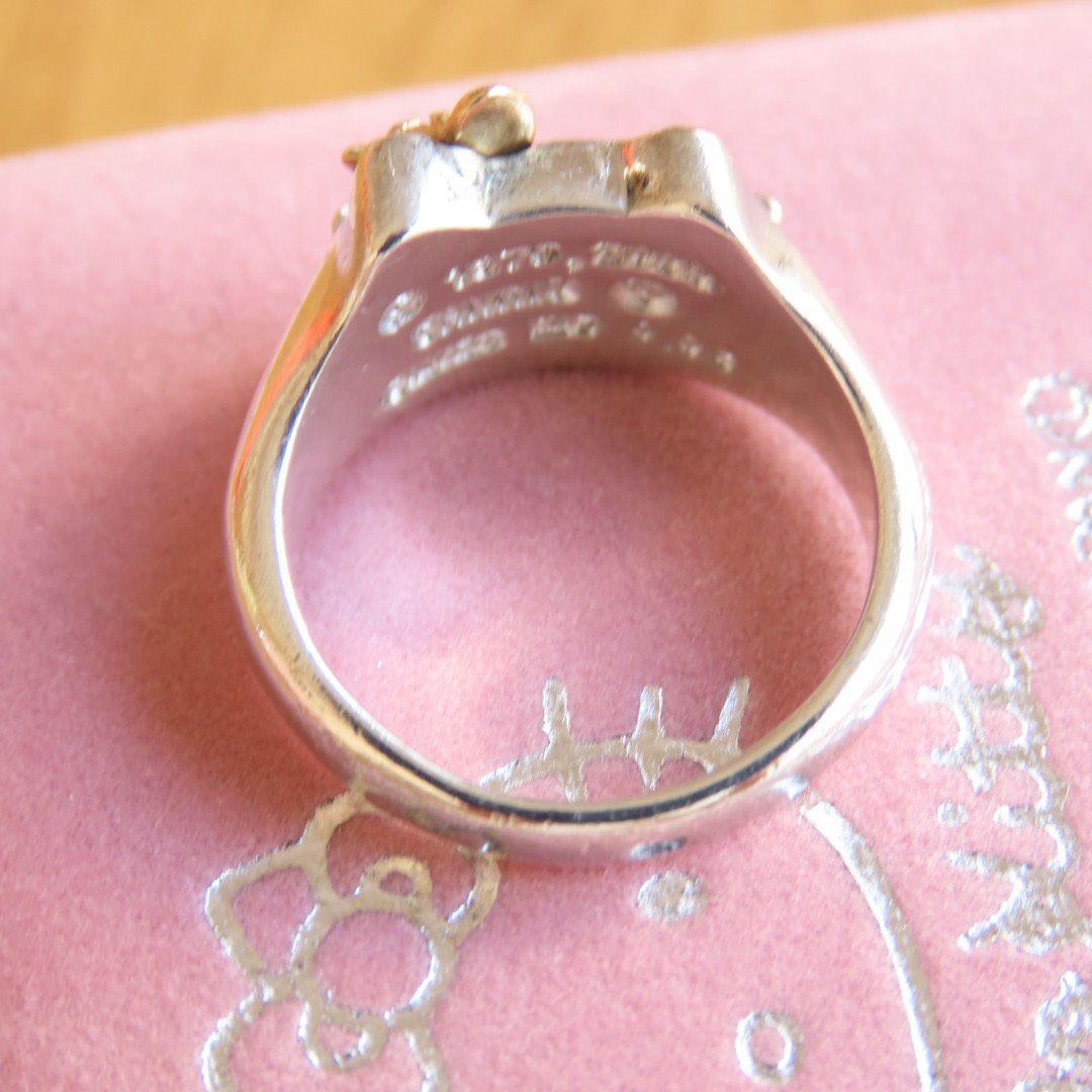 キティ　K18 シルバー　リング　ダイヤモンド　サンリオ　コンビ　指輪