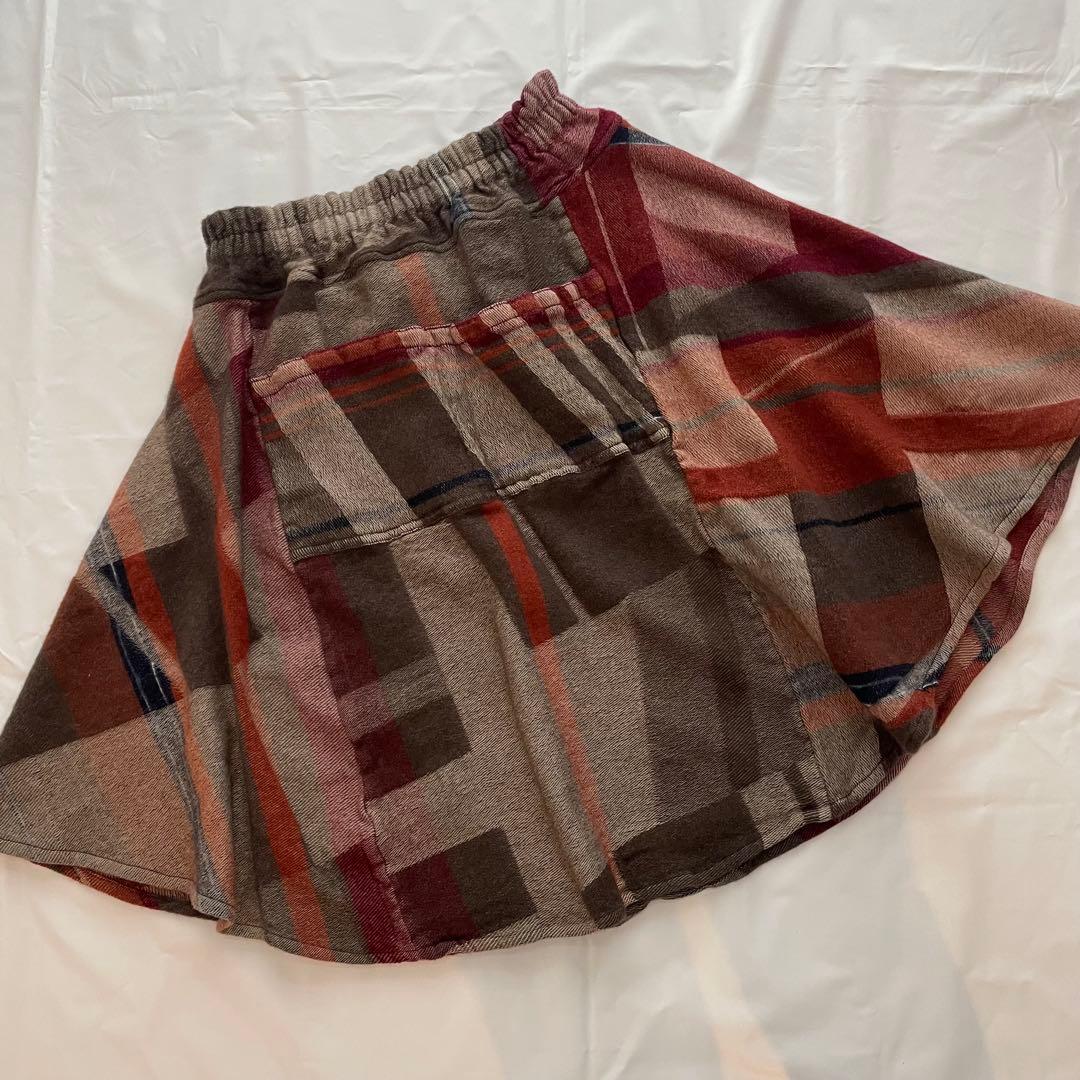 tamaki niime 玉木新雌　ウールフレアスカート　温かみ　ポケット　総柄