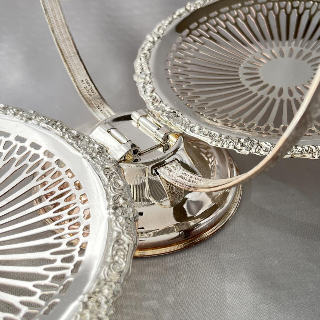 【英国】 ケーキスタンド 　Queen Anne バタフライ式