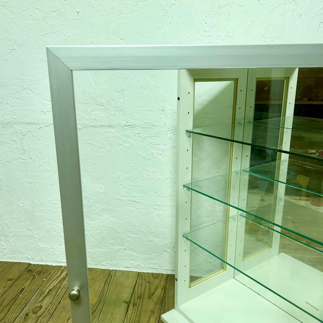 ガラス ショーケース コレクションケース　白b
