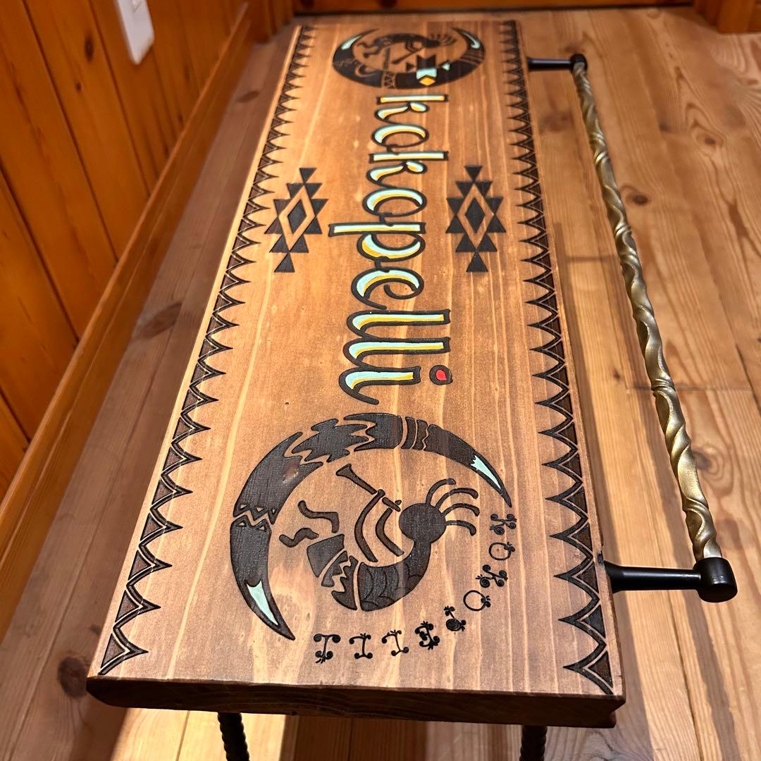 No.8 ソロテーブル アイアンミニテーブル ツイストハンガー付　ディスプレイ棚