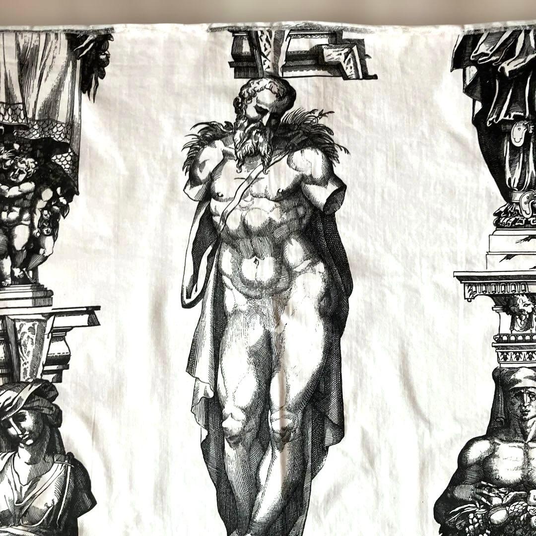 【匿名配送 ヴィンテージ 希少】中世古典的彫刻デザインの綿生地