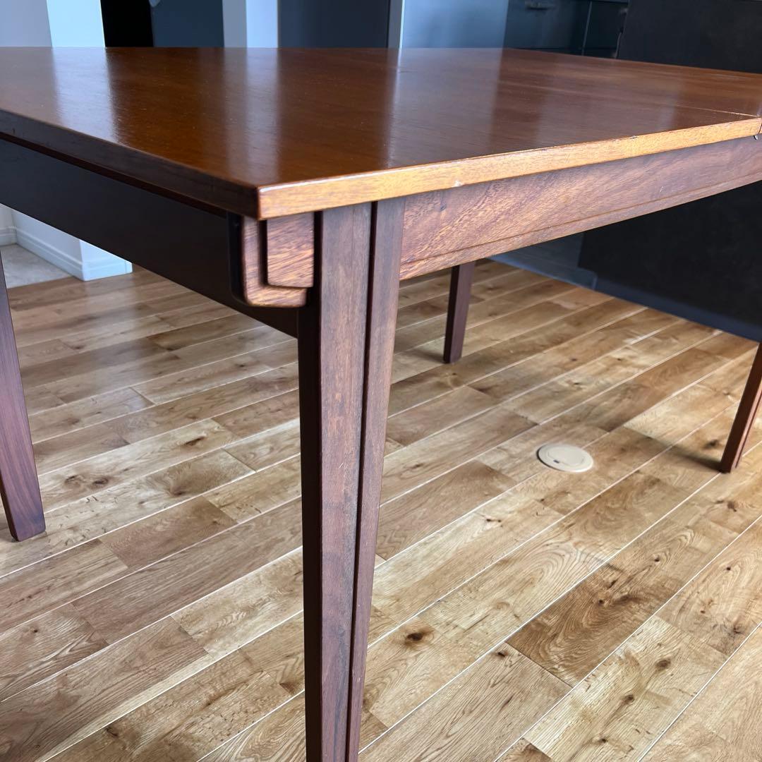 北欧ヴィンテージ　ダイニングテーブル　チーク　ドローリーフ　エクステンション