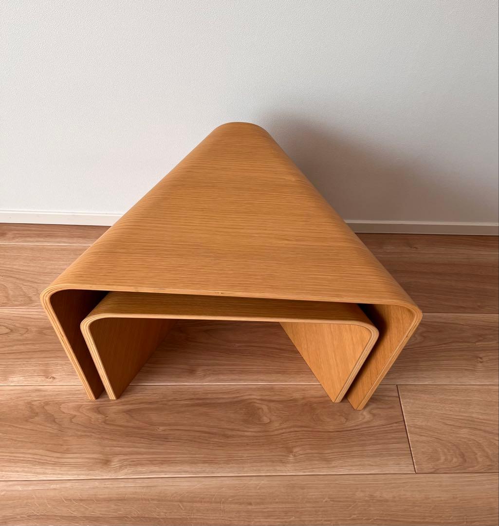 無印良品　重なるテーブルベンチ　大小　オーク材　MUJI